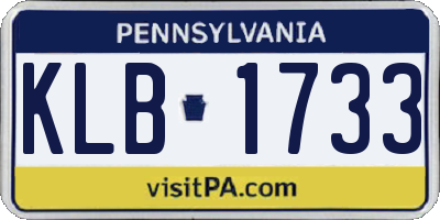 PA license plate KLB1733