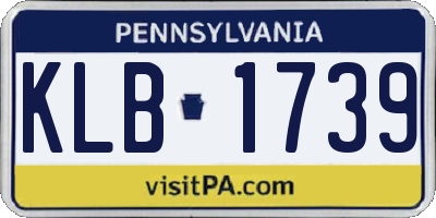 PA license plate KLB1739