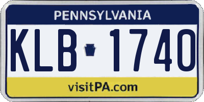 PA license plate KLB1740