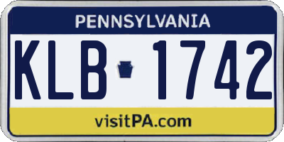 PA license plate KLB1742