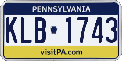 PA license plate KLB1743