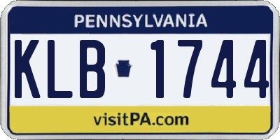 PA license plate KLB1744