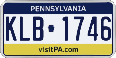 PA license plate KLB1746