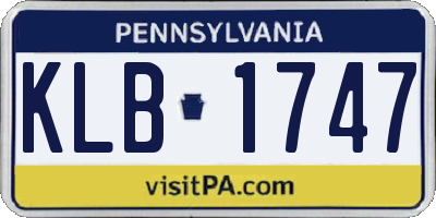 PA license plate KLB1747