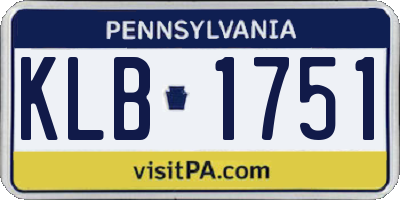 PA license plate KLB1751