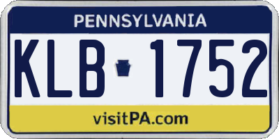 PA license plate KLB1752