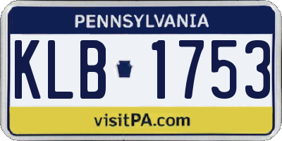 PA license plate KLB1753