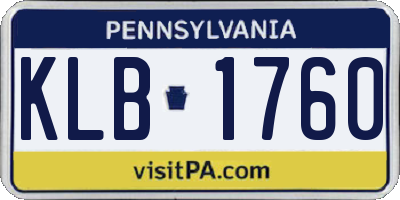 PA license plate KLB1760