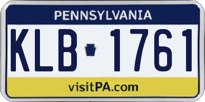 PA license plate KLB1761
