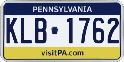 PA license plate KLB1762