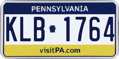 PA license plate KLB1764