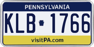 PA license plate KLB1766