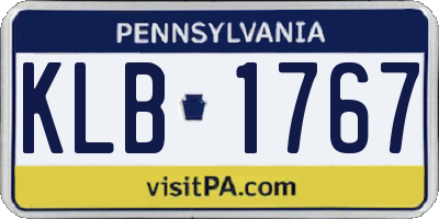 PA license plate KLB1767