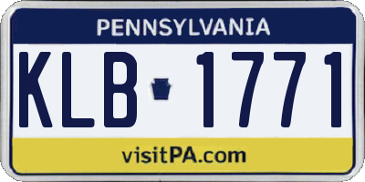 PA license plate KLB1771