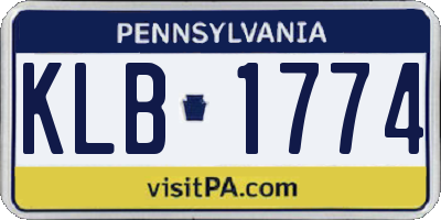 PA license plate KLB1774