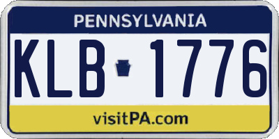 PA license plate KLB1776