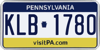 PA license plate KLB1780