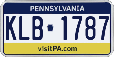 PA license plate KLB1787