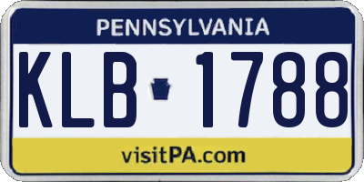 PA license plate KLB1788