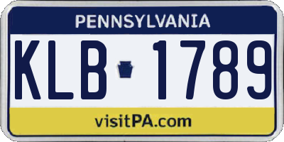 PA license plate KLB1789