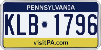 PA license plate KLB1796