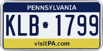 PA license plate KLB1799