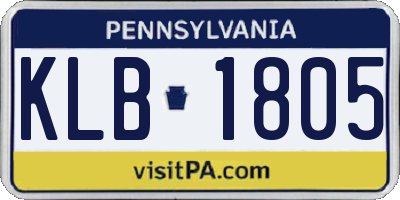 PA license plate KLB1805