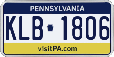 PA license plate KLB1806