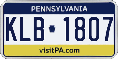 PA license plate KLB1807