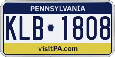 PA license plate KLB1808