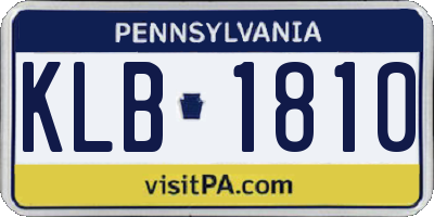 PA license plate KLB1810
