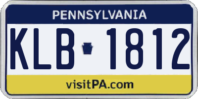 PA license plate KLB1812