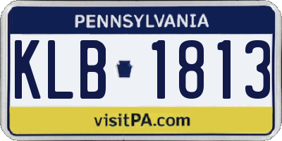 PA license plate KLB1813