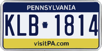 PA license plate KLB1814