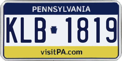 PA license plate KLB1819
