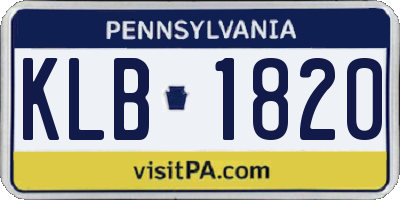 PA license plate KLB1820