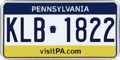 PA license plate KLB1822