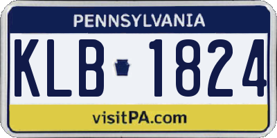 PA license plate KLB1824