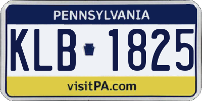 PA license plate KLB1825
