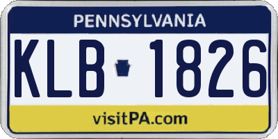 PA license plate KLB1826