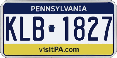 PA license plate KLB1827