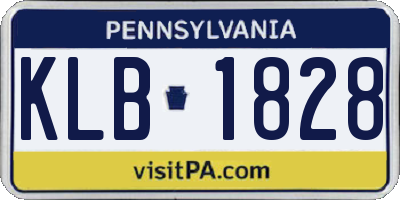 PA license plate KLB1828