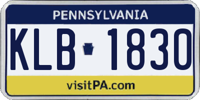 PA license plate KLB1830
