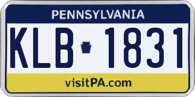 PA license plate KLB1831