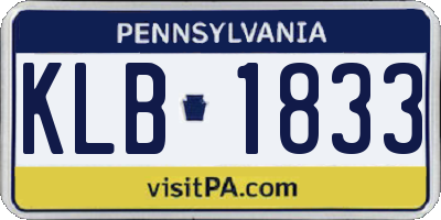 PA license plate KLB1833