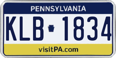 PA license plate KLB1834