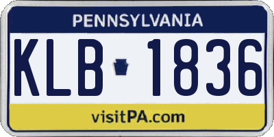 PA license plate KLB1836