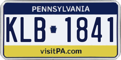 PA license plate KLB1841