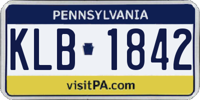 PA license plate KLB1842