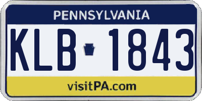 PA license plate KLB1843